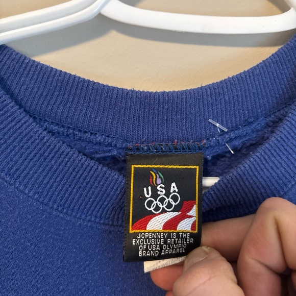 Blue vintage USA Olympic Men's Sweater - Picture 4 of 8